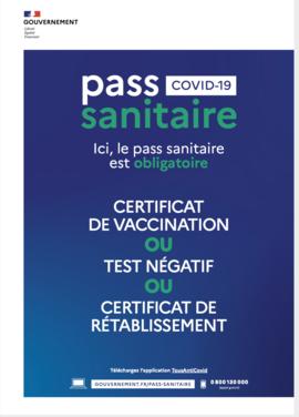 PASS SANITAIRE OBLIGATOIRE DàˆS LE 21 JUILLET 2021